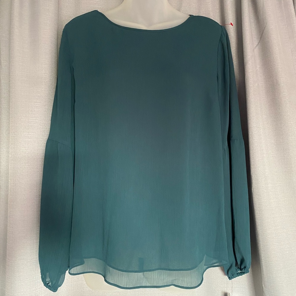 DARK GREEN SHEER TOP